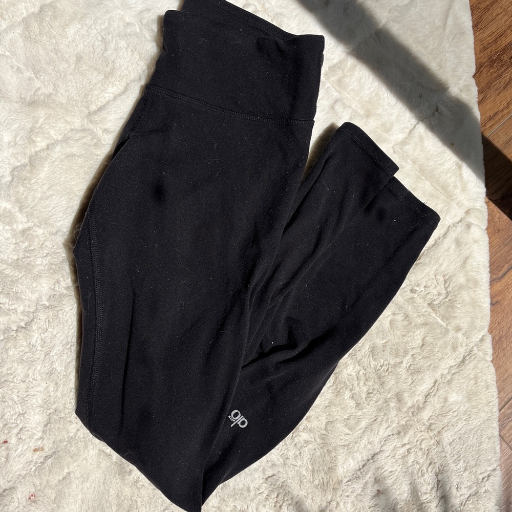 Alo Yoga Black Reg-Waisted Leggings